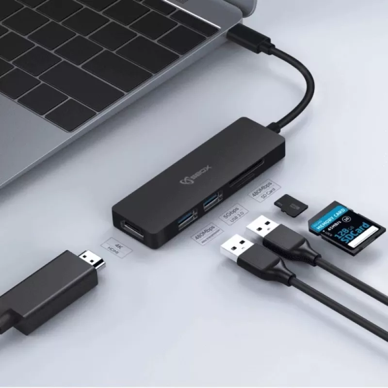 Sbox TCA-51 USB Type-C->HDMI/USB-3.0/SD+TF