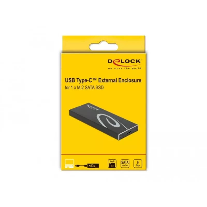 Obudowa SSD DeLOCK 42003 Zewnętrzna obudowa na dysk M.2 SATA SSD z USB typu C