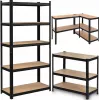 Metalowy regał magazynowy czarny 205X120X45CM