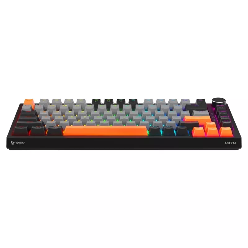 Klawiatura gamingowa Savio ASTRAL BLACK JADE 3 KOLORY USB QWERTY US International