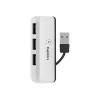 Belkin USB 2.0 4-Port Travel Hub, Srebrny, F4U021bt