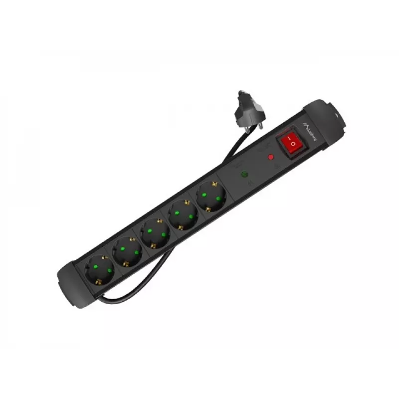 Listwa zasilająca Lanberg SP1-05F-0150-BK 1,5 m 5 gniazd AC Wewnętrzna Czarna