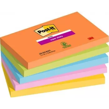 3M 655-5SS-BOOS karteczki samoprzylepne prostokątne niebieskie - zielone - pomarańczowe - różowe - żółte 90 arkuszy (655-5SS-BOOS)