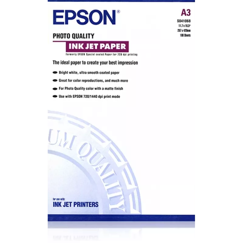 Epson Photo Quality Ink Jet Paper, DIN A3, 102g/m², 100 arkuszy