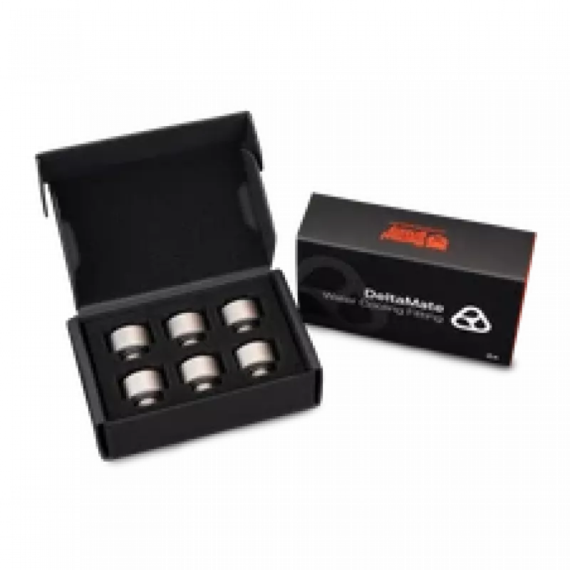 Thermal Grizzly DeltaMate Extender MF10 – złączka chłodzenia wodnego, matowy nikiel, 6 szt. (TG-DM-FIT-6206)