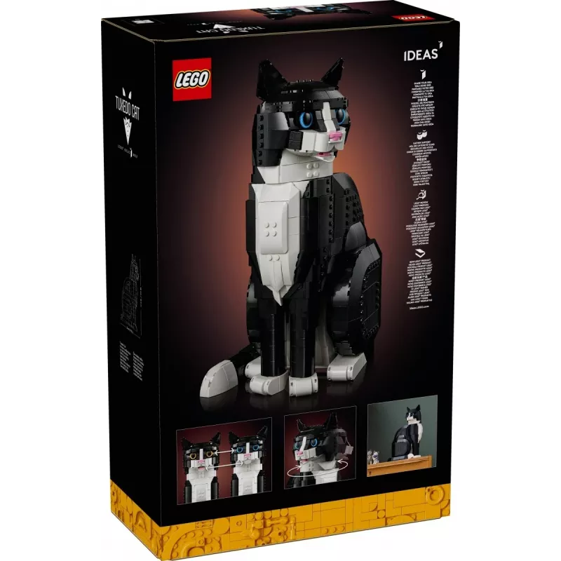 LEGO set Ideas 21349 Tuxedo Cat zestaw konstrukcyjny — kolekcjonerski model z klocków, element dekoracyjny