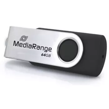 Pamięć USB MediaRange MR1953 64 GB USB Type-C 3.2 Gen 1 (3.1 Gen 1) obrotowa, Czarny/Srebrny