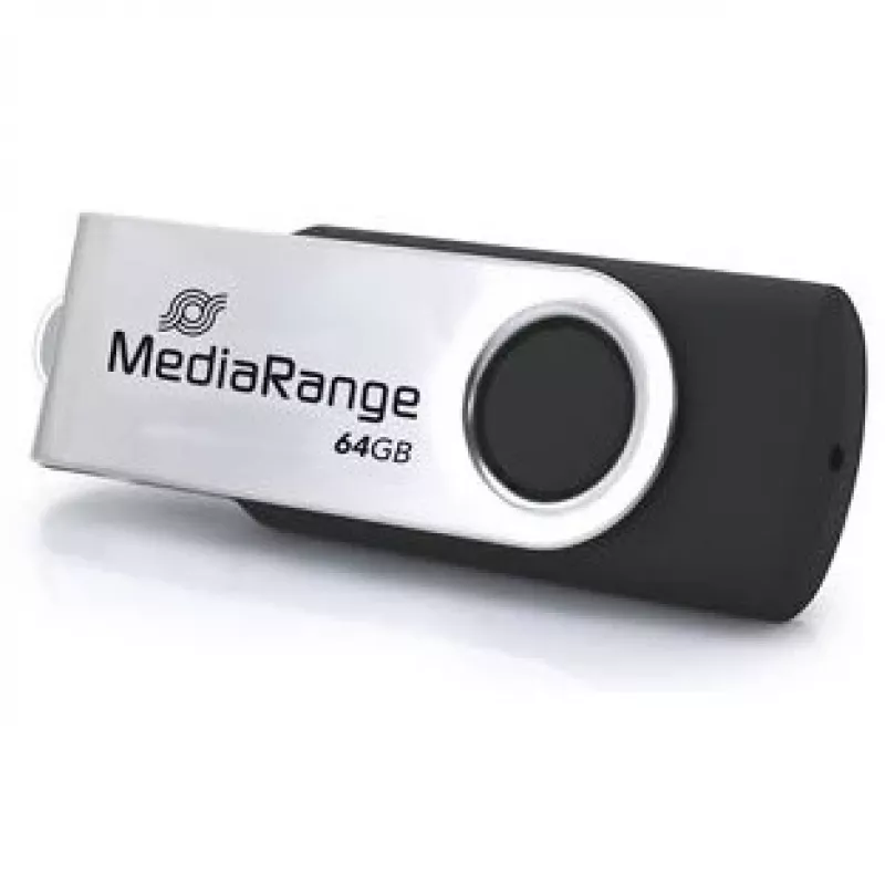 Pamięć USB MediaRange MR1953 64 GB USB Type-C 3.2 Gen 1 (3.1 Gen 1) obrotowa, Czarny/Srebrny