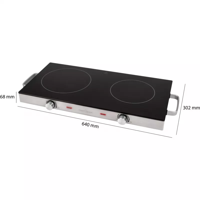 Płyta ceramiczna ProfiCook PC-DKP 1211, 2 strefy grzania, powierzchnia szklano-ceramiczna, sterowanie pokrętłami