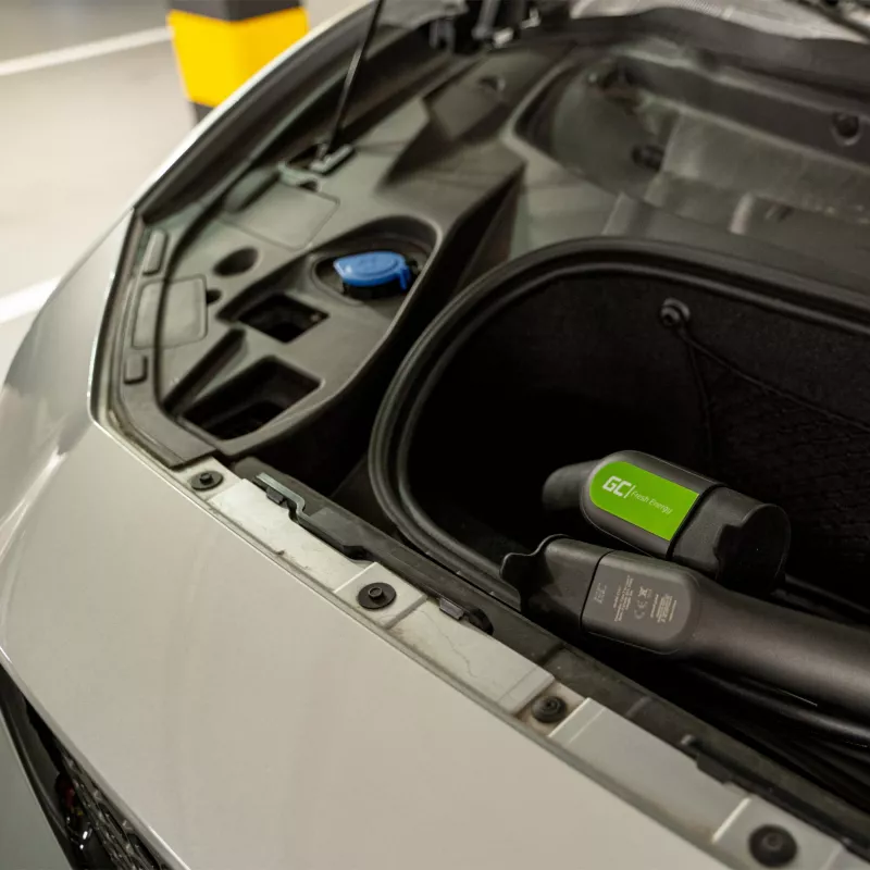 Kabel do ładowania pojazdów elektrycznych zielony Cell EV13 Czarny Type 2 5m