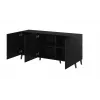 Komoda cama meble Nova 155x40x72 cm Czarny Mat, rama MDF 16 mm, drzwi 18 mm