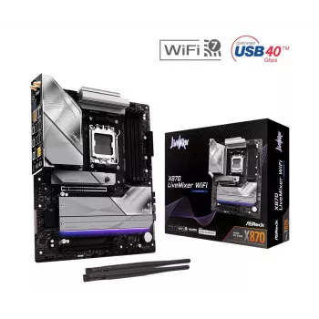 Płyta główna ASROCK X870 (Socket AM5, ATX, DDR5, 4 sloty pamięci, X870LIVEMIXERWIFI)