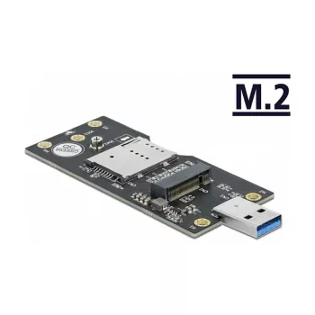 Delock 63166 Konwerter USB 3.0 Typ-A na M.2 Key B z gniazdem SIM