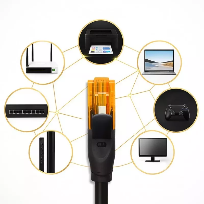 Kabel krosowy UTP QOLTEC 30 m Kat.6 2×RJ45 czarny
