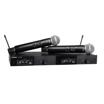 Shure SLXD24DE/SM58-G59 - podwójny cyfrowy system bezprzewodowy z dwoma nadajnikami/mikrofonami ręcznymi (470 - 514 MHz)
