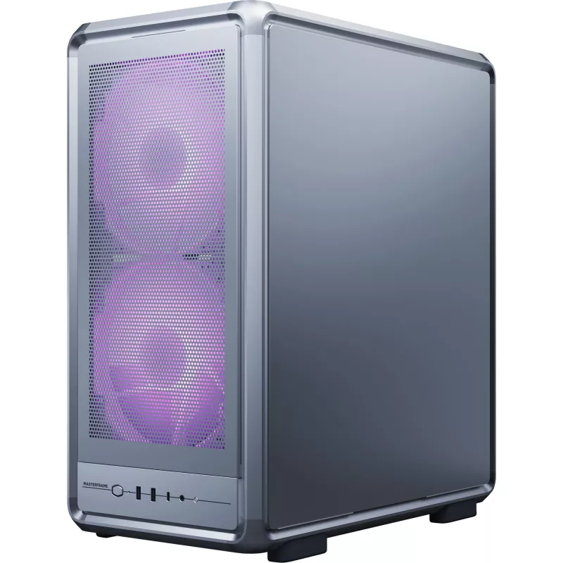 PC Midi Tower Cooler Master MasterFrame 500 Mesh — Czarny z przezroczystym bokiem, obsługuje zasilacze ATX, 2x200mm przód + 1x120mm tył, dyski 2,5 cala/3,5 cala