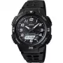 Zegarek na rękę CASIO AQ-S800W-1BVEF — 42-milimetrowa czarna koperta z żywicy, hybrydowy wyświetlacz analogowo-cyfrowy zasilany energią słoneczną