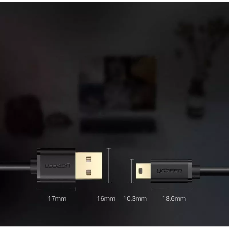 Kabel USB UGREEN Thunderbolt na miniUSB 2 m Czarny