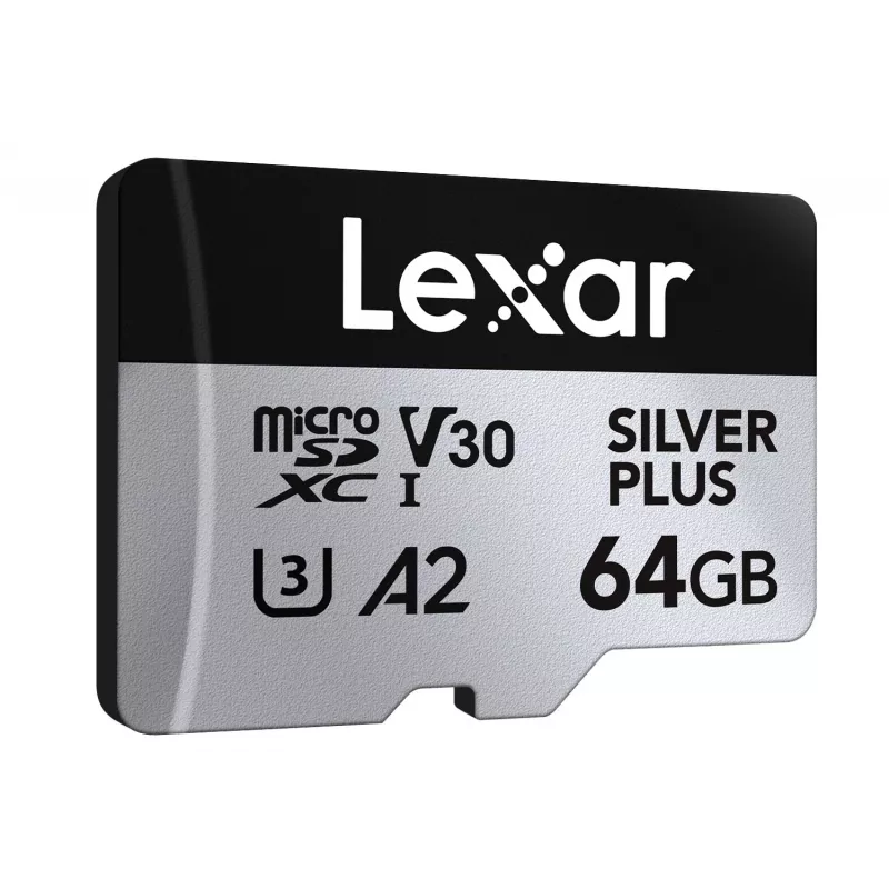 Karta MicroSD Lexar 64 GB UHS-I Klasa 3 srebrny PLUS