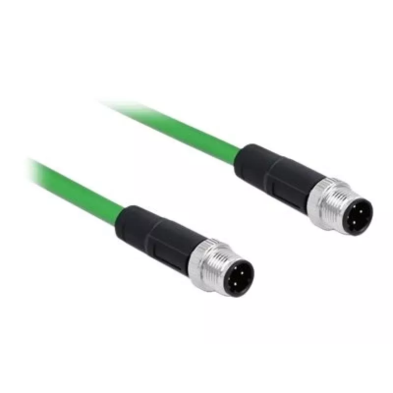 DeLOCK - Kabel sieciowy - M12 (4-pin) (M) do M12 (4-pin) (M) - 5,0m - SF/FTP - Bezhalogenowy - Zielony (85920)