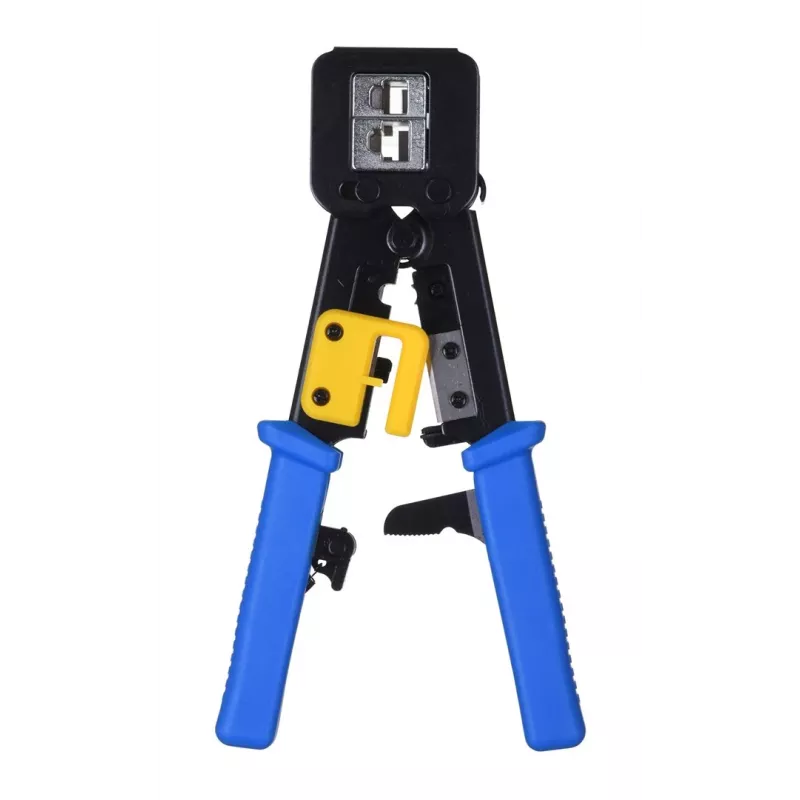 Zaciskarka Alantec NI040 do złączy RJ-45, konstrukcja stalowa, uchwyty plastikowe, czarno-niebieska