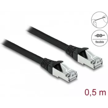 Kabel sieciowy DeLOCK RJ45 Cat.6A 0,5m czarny