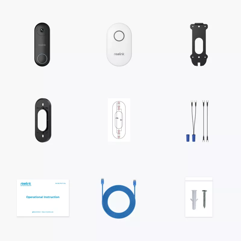 Reolink D340P - 5MP Przewodowy Dzwonek do Drzwi z Dzwonkiem, PoE, Wykrywanie Osób, Dwukierunkowe Audio, Współpraca z Rejestratorami NVR
