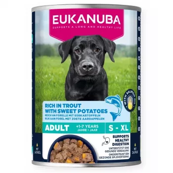 EUKANUBA Dog Can 400 g — Mokra karma dla dorosłych psów, kurczak z warzywami