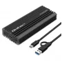 Zewnętrzna obudowa SSD QOLTEC NV2270 dla dysków M.2 SATA/NVMe, USB-C, do 2 TB