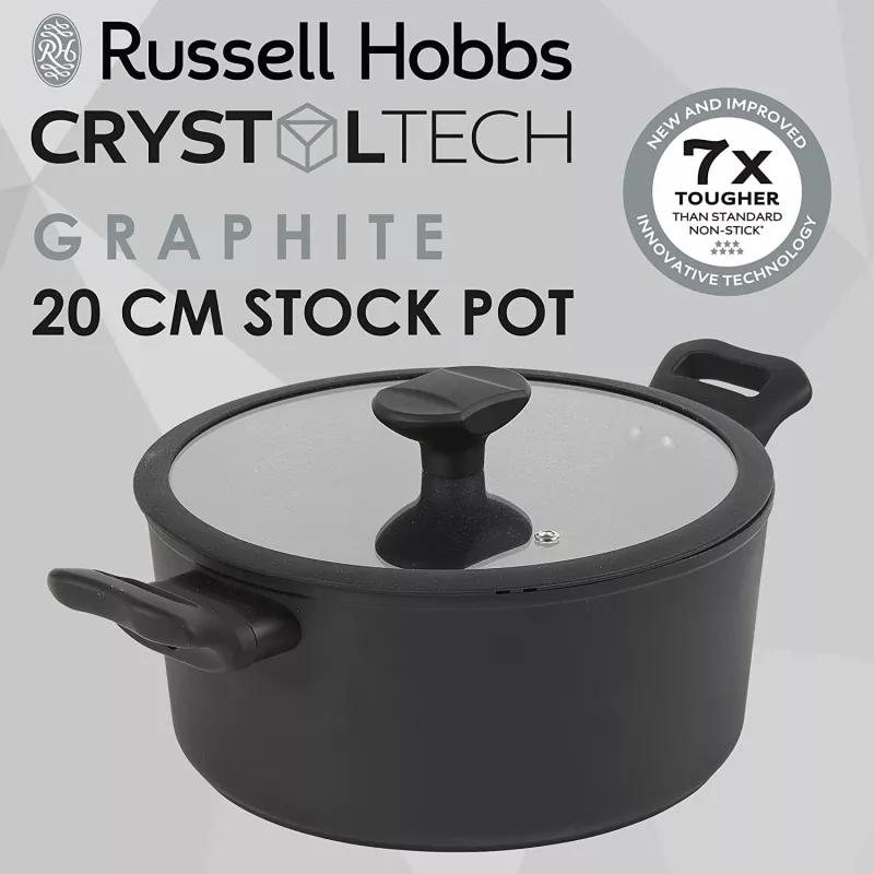 Garnek Russell Hobbs RH01863EU7 20 cm Crystaltech stal nierdzewna szklana pokrywka