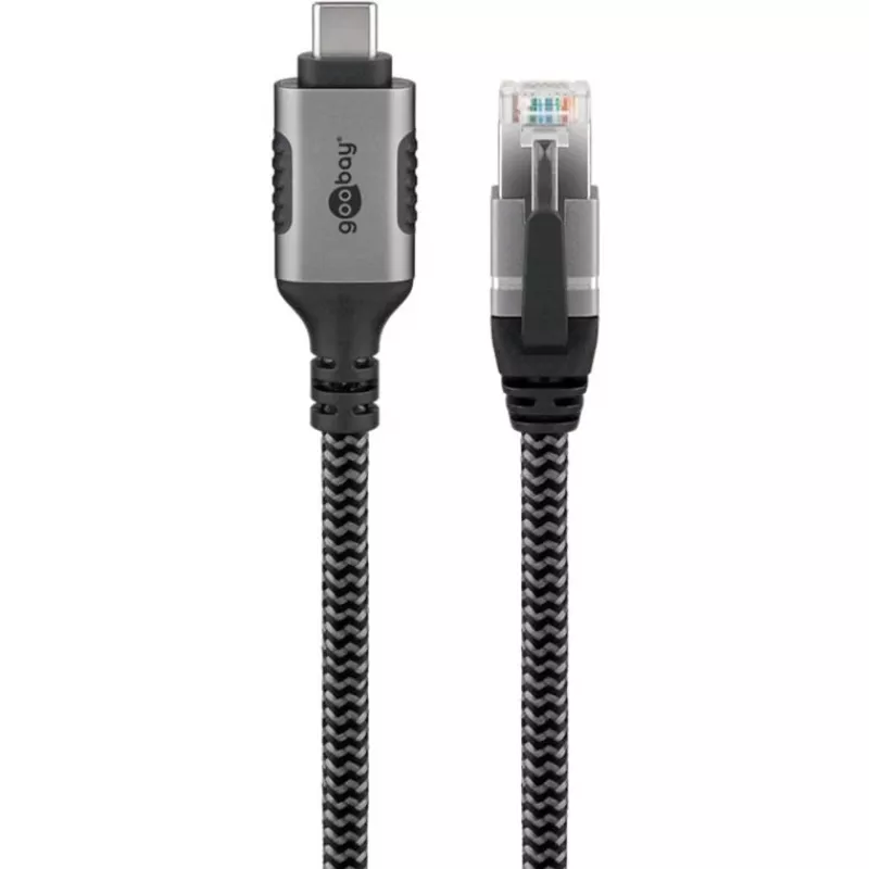 Goobay 70753 USB-C to RJ45 Ethernet CAT 6 kabel for Stable Wiczerwony Internet Connection with Router/Modem/Network Switch/Replaces USB to RJ45 Adapter / 1
