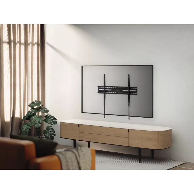 Stały uchwyt ścienny do telewizora GEMBIRD WM-100F-01 do ekranów 43–100 cali, stal, maks. obciążenie 75 kg, VESA 75x75–900x600