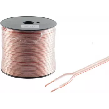 Kabel głośnikowy ShiverPeaks 21108-CCA 2×0,75 mm² przezroczysty CCA, dwużyłowy