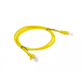 Kabel krosowy LANBERG RJ-45 Cat5e PCU5-10CC-0100-Y, 1 m, U/UTP, przewodniki CCA, żółty