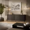 Komoda cama meble LUCCA 4D, 200×40×80 cm, czarna, korpus z płyty wiórowej
