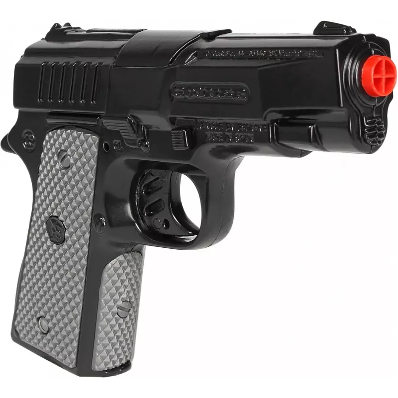 Zabawkowy metalowy pistolet policyjny Pulio model 15546/6 — realistyczny design, wytrzymała konstrukcja