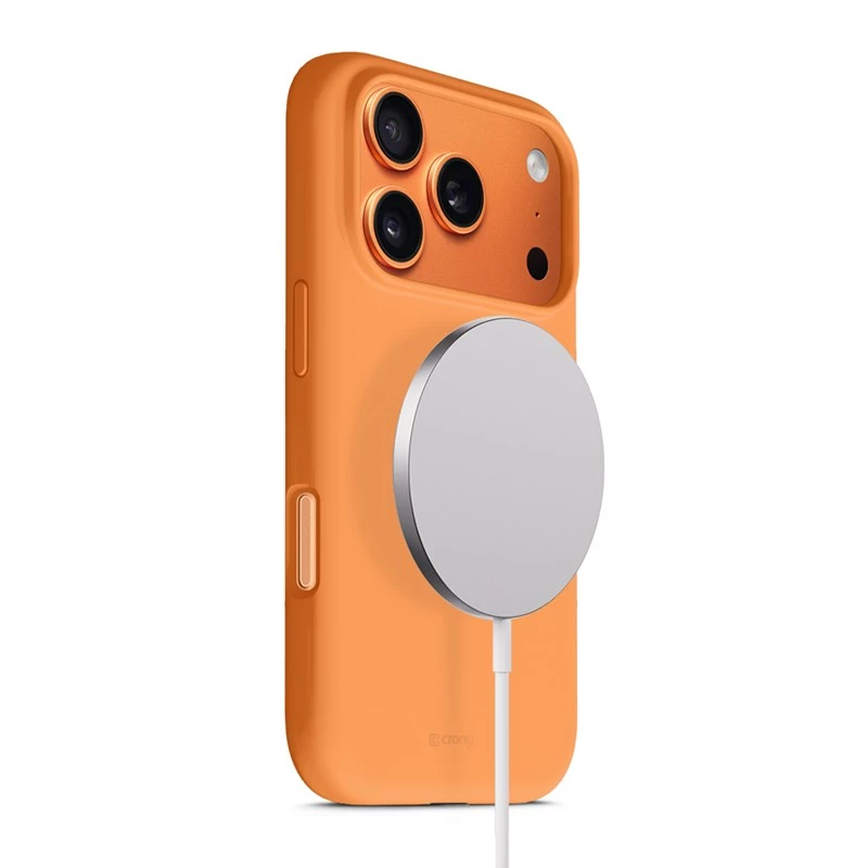 Ochronne etui MagSafe Crong do iPhone 17 Pro — pomarańczowe