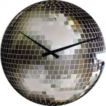 NeXtime klok 8801 Small Disco, Ø30 cm, Ścienny, Srebrny