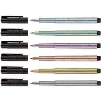 Długopis Faber-Castell 167351 srebrny Stick, czarno-srebrny, 1 szt.
