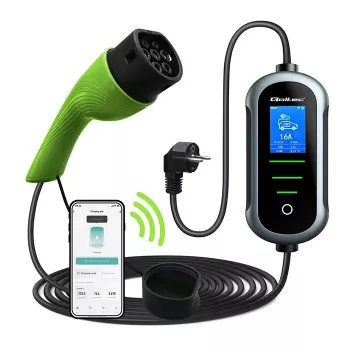 Ładowarka do pojazdów elektrycznych QOLTEC EV car charger w/ adjust. Type2 2in1 3,5kW – kompaktowa ładowarka AC, Type 2, 3,5 kW