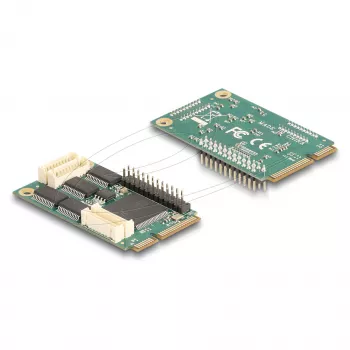 Wewnętrzny adapter interfejsu Mini PCIe DELOCK 95279 — Host szeregowy, wyjście Mini PCIe, obsługa RS-232, 460,8 Kbit/s, FIFO 256 B, 30×51×10 mm