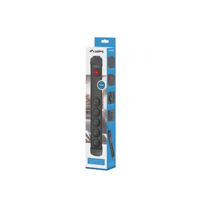 Listwa zasilająca 5.0m 5x230 cz SP1-05E-0500-B