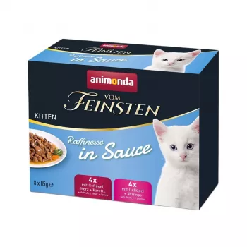 Mokra karma dla kota animonda Vom Feinsten Adult saszetka 85 g — bezzbożowa, bez soi, 8×85 g (Junior, karma pełnoporcjowa)