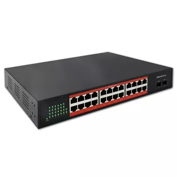 Przełącznik sieciowy QOLTEC Gigabit Ethernet PoE 24xRJ45 2xSFP