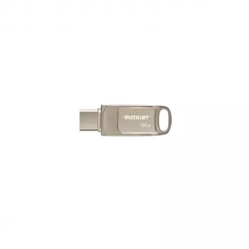 Pamięć USB flash PATRIOT PS64GT560DS5D 64 GB USB 3.2 (USB-A i USB-C), obudowa obrotowa ze stopu cynku, srebrna