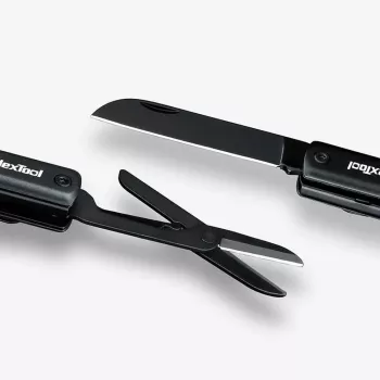 Wielofunkcyjny długopis-latarka Nextool NE20026 — LED 50 lm, czas pracy 90 min, nóż ze stali nierdzewnej, nożyczki, USB-C, aluminium, 125×15 mm, 38 g