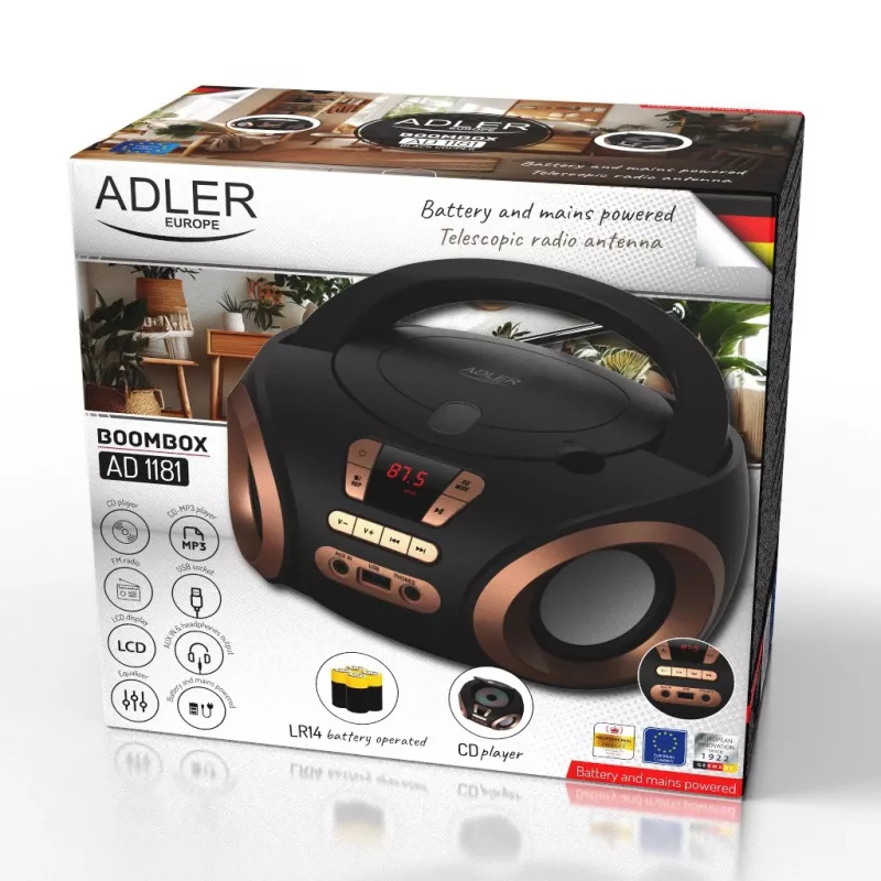 ADLER AD 1181bc - Odtwarzacz CD/MP3 (boombox)