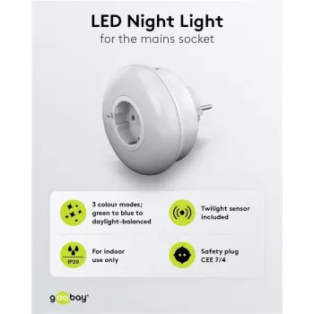 Lampka nocna LED Goobay do gniazdka (64567)