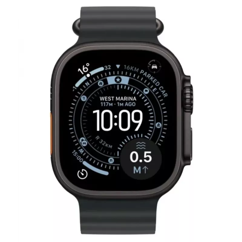 Smartwatch Apple Watch Ultra 3 GPS + Cellular 49mm Czarna Tytanowa Koperta Czarny Pasek Oceaniczny