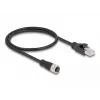 adapter kablowya DeLOCK M12 z kodowaniem D, 4-stykowe gniazdo żeńskie na wtyk RJ45 męski, 50 cm